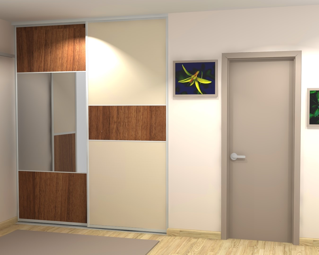 porte 2 vantaux placard bicolore